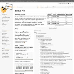 ZWave API - LinuxMCE wiki