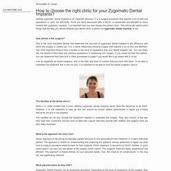 How to choose the right clinic for your Zygomatic Dental Implants?