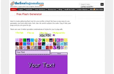 Logo Design Maker Online Free on Http   Thefreelogomakers Com Generators Free Flash Generator