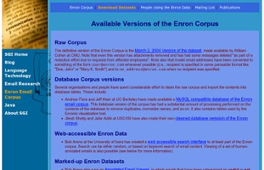 Enron corpus viewer