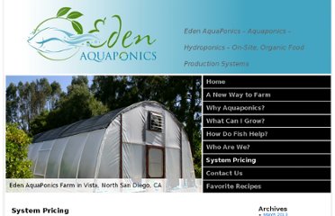 Aquaponic Systems are fully-installed, turn-key systems (including all ...