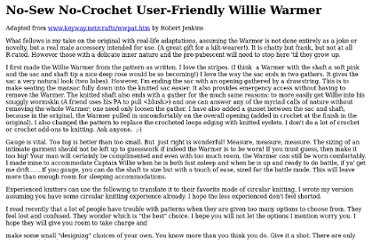 Crochet Today   Willie Warmer Crochet Patterns