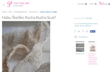 Habu Textiles Knit-A-Long: Another kusha kusha scarf