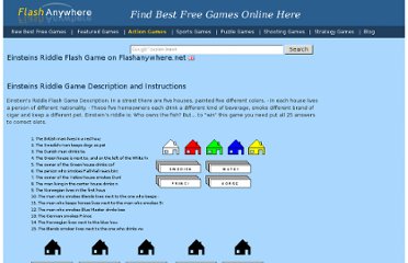 Impossible Puzzles on Http   Www Flashanywhere Net En Actiongames 18189 Einsteins Riddle