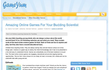 Sep 26, 2012. Online educational games for kids are a great invention as they allow your child  to learn something while. Top 10 Hobbies, Games & Toys.