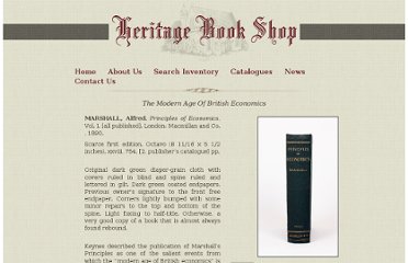 MARSHALL, Alfred. Principles of Economics. - $7,500 Heritage Book