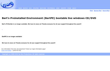 BartPE is Admin's best friend. Version 3.1.10a (released on Feb 17