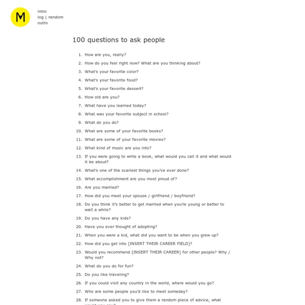 100 questions to ask people | Pearltrees