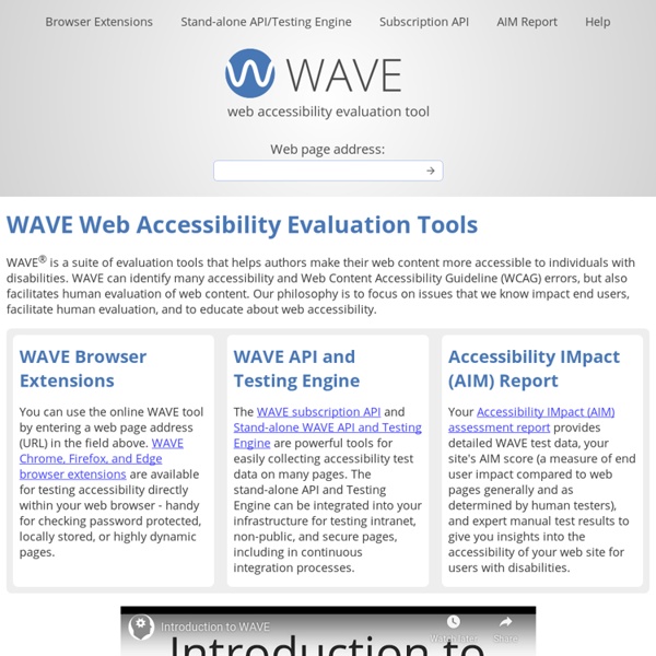 WAVE Web Accessibility Tool | Pearltrees