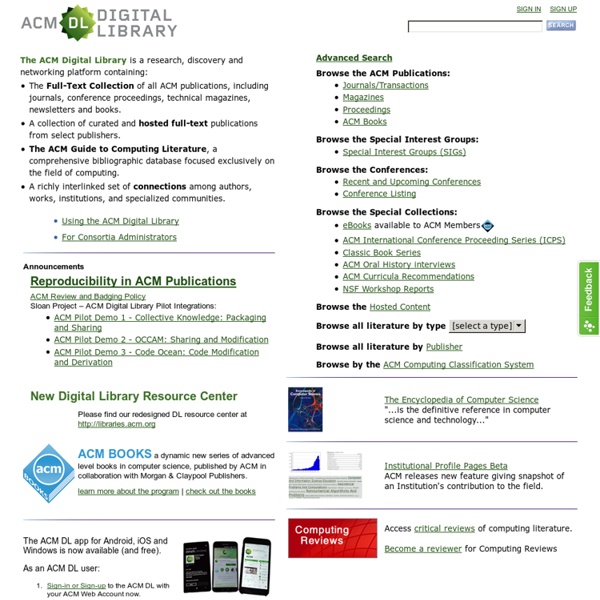 Acm digital library pearltrees