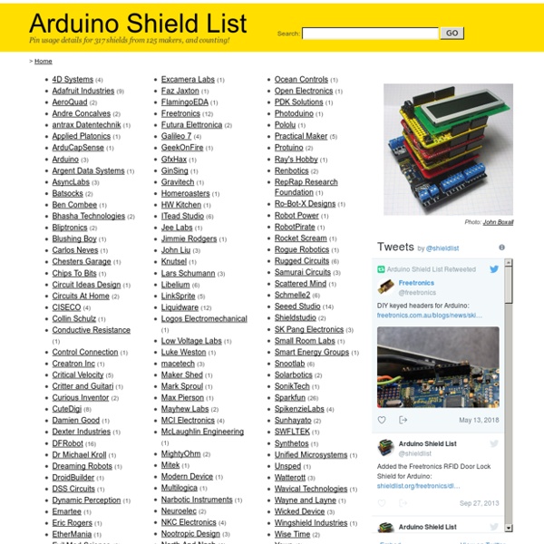 Arduino Shield List | Pearltrees