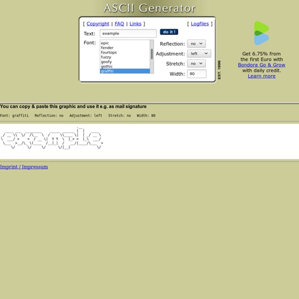 Ascii generator pearltrees