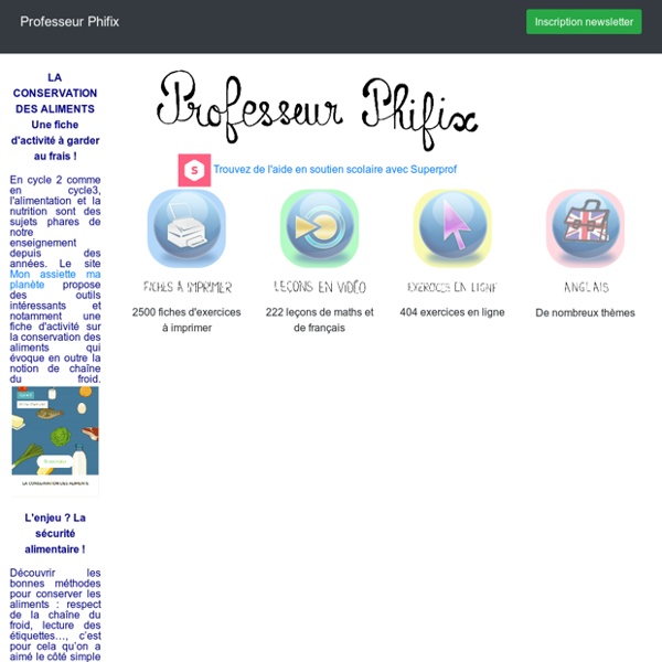 Bienvenue chez le Professeur Phifix | Pearltrees