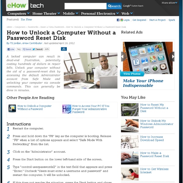 How to Unlock a Computer Without a Password Reset Disk | Pearltrees