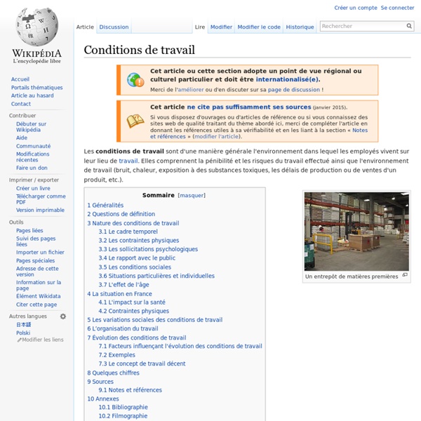 Conditions de travail | Pearltrees