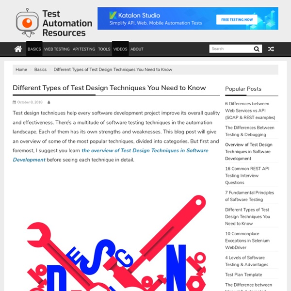 What Are The Different Types Of Test Design Techniques - Design Talk