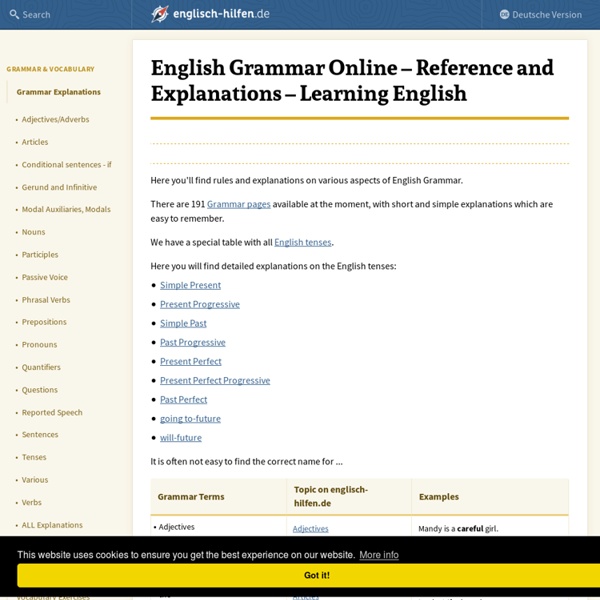 English Grammar Online - Rules and Explanations | Pearltrees