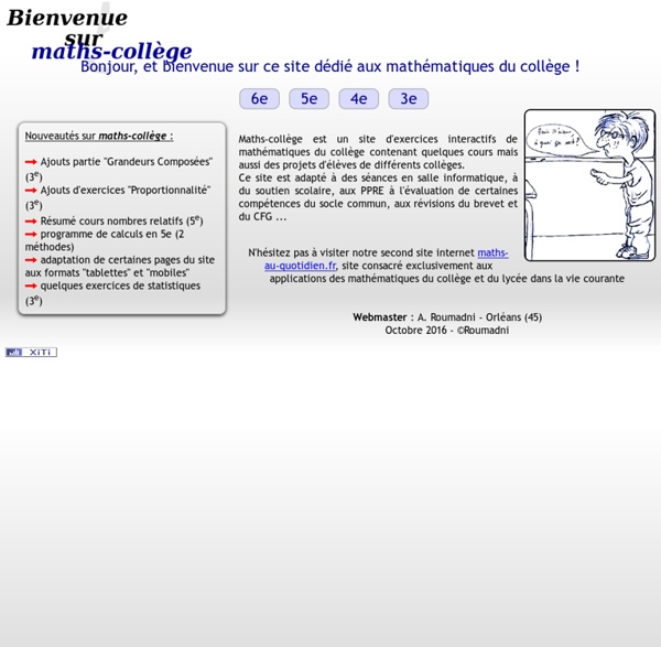 Maths college exercices interactifs de sixi me cinqui me quatri me