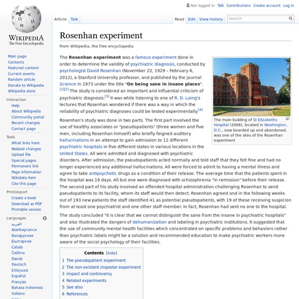 Rosenhan experiment pearltrees