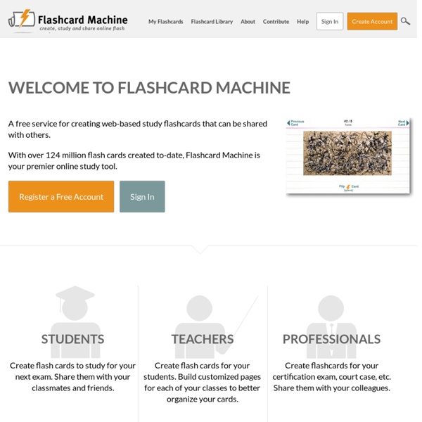 Flashcard Machine - Create, Study and Share Online Flash Cards | Pearltrees