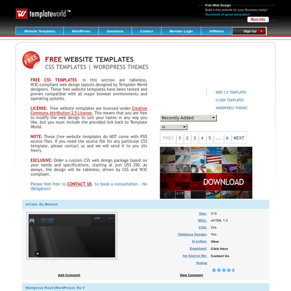 Free xhtml css website templates template world pearltrees