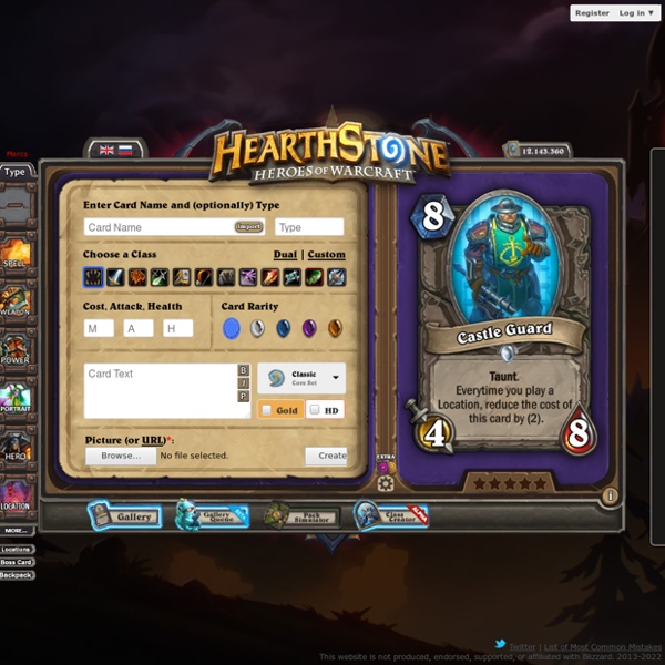Hearthstone Card Generator | Pearltrees