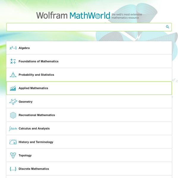 Wolfram MathWorld: The Web's Most Extensive Mathematics Resource ...