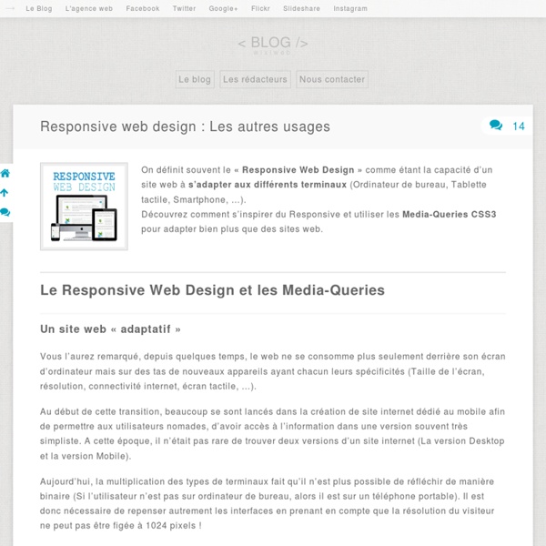 Responsive web design : Les autres usages | Pearltrees