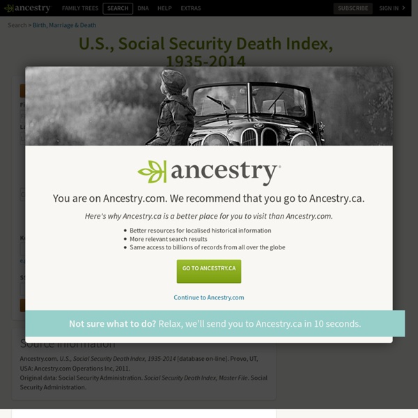 Social security death index pearltrees