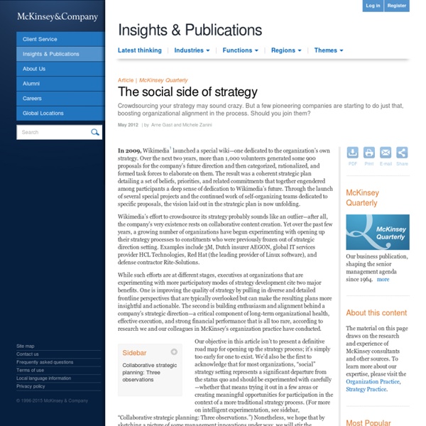 The social side of strategy - McKinsey Quarterly - Strategy - Strategy ...