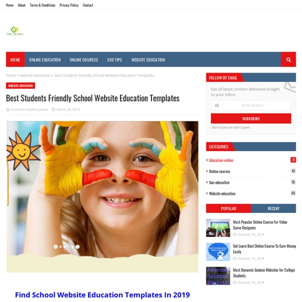 Best Students Friendly School Website Education Templates | Pearltrees
