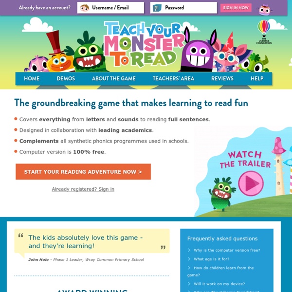 Teach Your Monster to Read - Free Phonics Games for Kids | Pearltrees