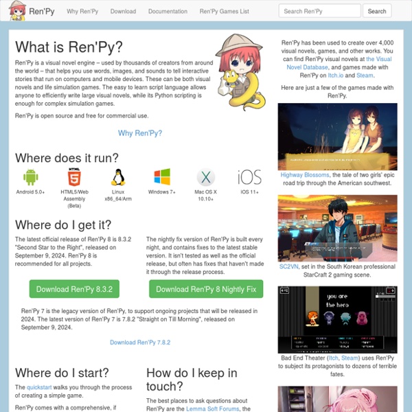 The Ren'Py Visual Novel Engine | Pearltrees