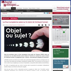 Statut juridique de l'embryon | Pearltrees