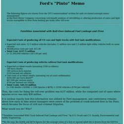 Ford pinto cost benefit memo #6