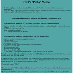 Ford pinto cost benefit memo #6