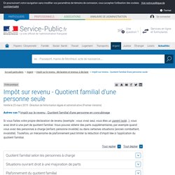 Impot personne vivant seule